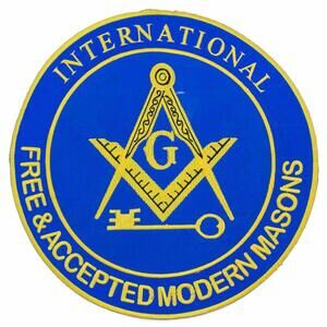 Mason Blue and Gold Center Patch Iron on  CP195